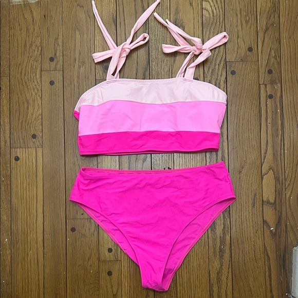Pink Colorblock Bikini Set - Picture 1 of 1